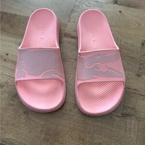 Lacoste Croco 2.0 Light Pink Slide Sandals